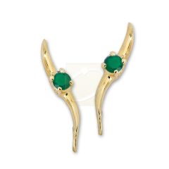 Green Onyx May Birthstone Ear Pin Earrings in 14k Yellow Gold
