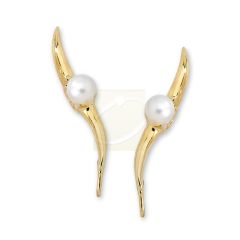 Pearl June Birthstone Solitaire Ear Pin Earrings in 14k Yellow Gold