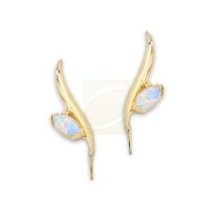Ear Climbers Opal Marquise Cut Ear Pin Earrings in 14k Yellow Gold