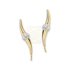 Diamond Ear Pin Earrings in 14k Yellow Gold