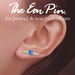 Ear Climber Earrings Ear Pin Oval Opal Center CZ Accents Earcrawlers