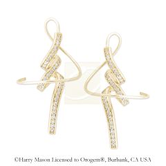 Earspirals Earrings Cubic Zirconia Random Wave 18k Gold Over Silver