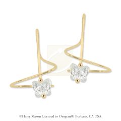 Earspirals Earrings Swarovski Crystal Butterfly 18k Gold Over Silver