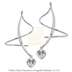Sterling Silver Heart Shape Cubic Zirconia Earspirals Earrings