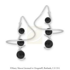 Sterling Silver Graduated Black Onyx Earspirals Earrings