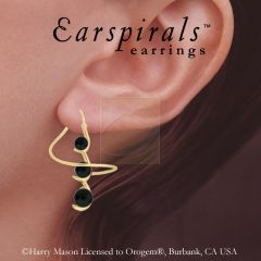 18k Gold Over Silver Graduated Black Onyx Earspirals Earrings