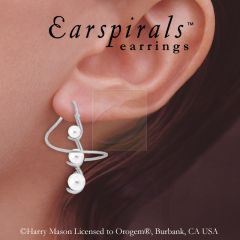 Sterling Silver Graduated Pearls Earspirals Earrings
