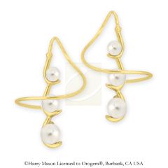 18k Gold Over Silver Graduated Pearls Earspirals Earrings