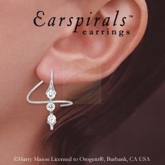 Earspirals Earrings Triple Round Cubic Zirconias Sterling Silver