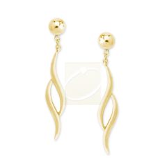 Gold Over Silver Bead Double Polished Swirls Interchangeable Enhancers Earrings