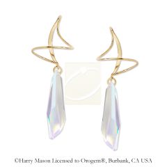 Gold Over Silver Swarovski Crystalactite Earspirals Earrings