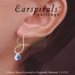 Earspirals Earrings Cubic Zirconia & Tanzanite Interchangeable 18k Gold Over Silver 