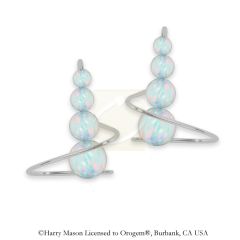 Earspirals Earrings Graduated Opal Beads Short Length