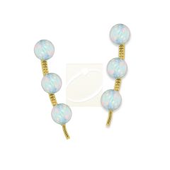 Ear Climber Earrings Ear Pin 3-in-1 Look Opal Beads Earcrawlers