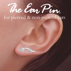 Sterling Silver Cubic Zirconia Springtime Flower Ear Pin Earrings
