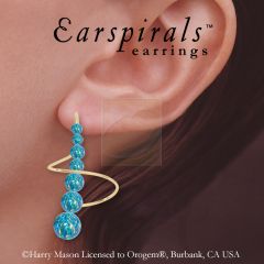Earspirals Earrings Graduated Opal Beads Long Length
