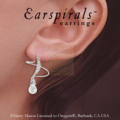 Teardrop Cubic Zirconia Earspirals Earrings in Silver