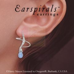 Teardrop Tanzanite with Accent Cubic Zirconias Earspirals Earrings in Silver