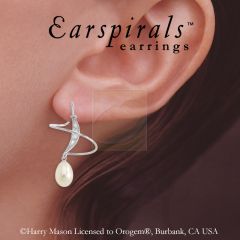 Sterling Silver Teardrop Freshwater Pearl Earspirals Earrings