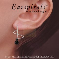 Black Onyx Earspirals Earrings in Silver