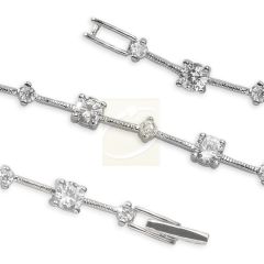 3 Carats Twt. Cubic Zirconia Tennis Bracelet Sterling Silver 7 Inches