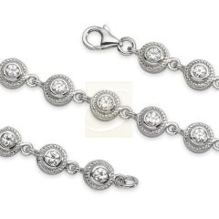 1.75 Carats Twt. Cubic Zirconia Rope Tennis Bracelet Sterling Silver 7 Inches