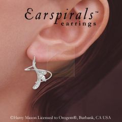 Sterling Silver Marquise Cut and Pave CZ Earspirals Earrings