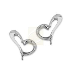 Sterling Silver Stylized Heart Ear Pin Earrings