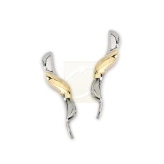 Sterling Silver Two Tone Short and Sweet Ear Pin Earrings