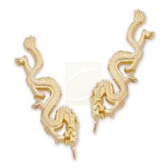 14k Yellow Gold Noble Dragon Ear Pin Earrings