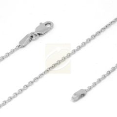 Cable Link Chain Necklace 14k White Gold 1.30mm 16 to 24 Inches