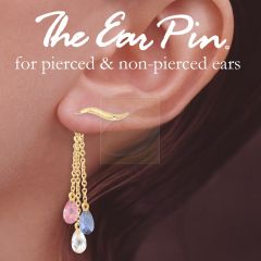 Ear Climber Ear Pin Earings with Interchangeable Enhancers Gold Over Silver