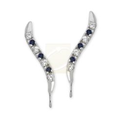 14k White Gold Diamond & Gemstone Classic Ear Pin Earrings